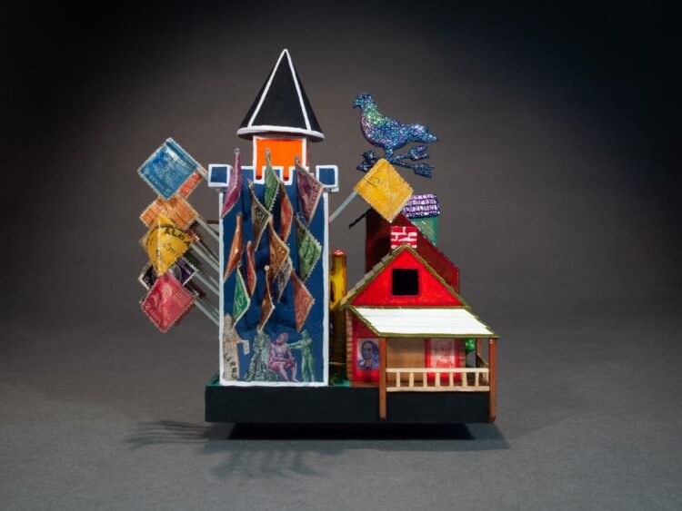 A Village Birdhouse - Sculpture by Rob Keller-4