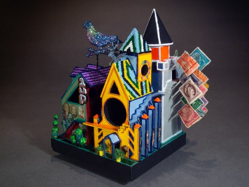 The Village Birdhouse Sculpture by Rob Keller